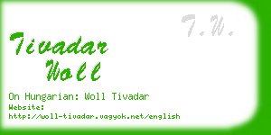 tivadar woll business card